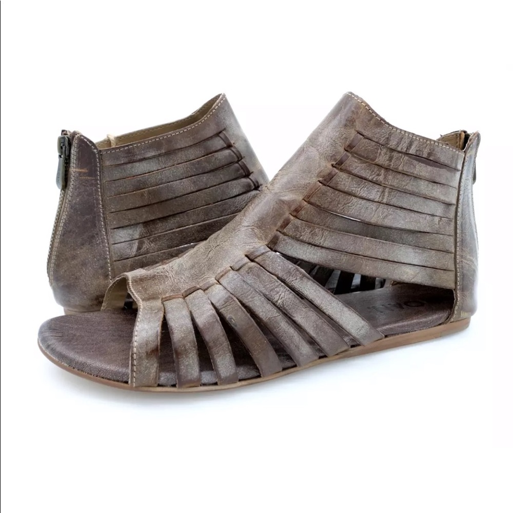 Roan Womens Pearl Brown Solid Flat Gladiators